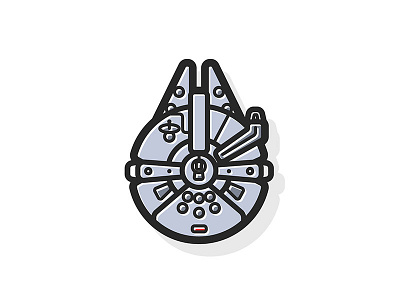 The Falcon flat illustration millennium falcon star wars vector