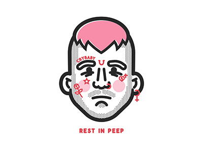 REST IN PEEP crybaby debut flat hiphop lil peep vector