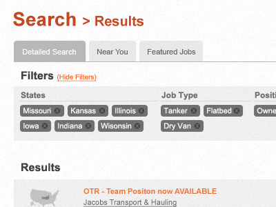 Pavement Pounders Job Search Result with Filters