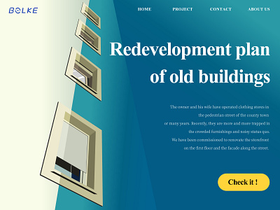 Redevelopment plan of old buildings design illustration web