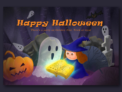 happy halloween illustration logo