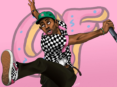 Floopy Goober caricature cartoon cartoon illustration digital painting hip hop illustration music odd future ofwgkta portrait portrait painting tyler the creator