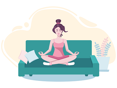 Stay home. Yoga meditation for good mood