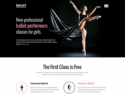 Hot Ballet ballet dance dance studio joomla joomla template responsive responsive design template