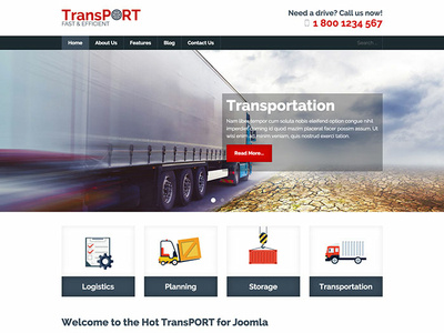 Hot Transport joomla joomla template responsive responsive design template transport transportation transports