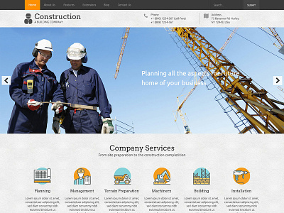 Hot Construction architecture construction construction company joomla joomla template responsive responsive design template