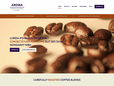 Hot Aroma coffee coffee app coffee website joomla joomla template responsive responsive design template