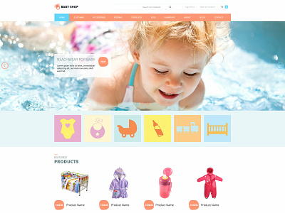 Hot Baby Shop baby clothes ecommerce joomla joomla template kids store online shop responsive responsive design template virtuemart