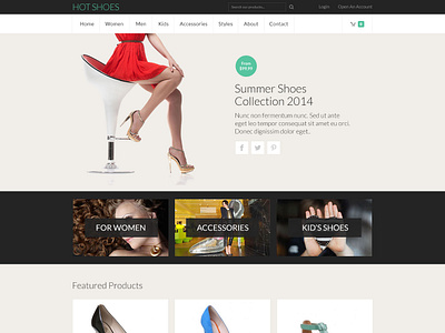 Hot Shoes ecommerce joomla joomla template online shop responsive responsive design shoes store app template virtuemart