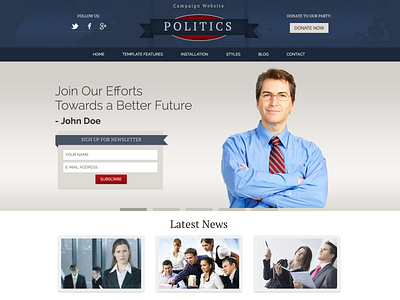 Hot Politics joomla joomla template political political campaign politician politicians politics responsive responsive design template