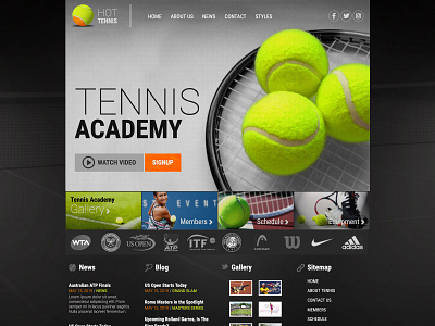 Hot Tennis joomla joomla template responsive responsive design sports branding sports design template tennis