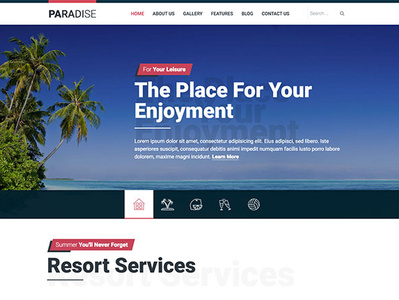 Hot Paradise summertime summer beach resort hotel tourism travel agency travel responsive design joomla template template joomla responsive