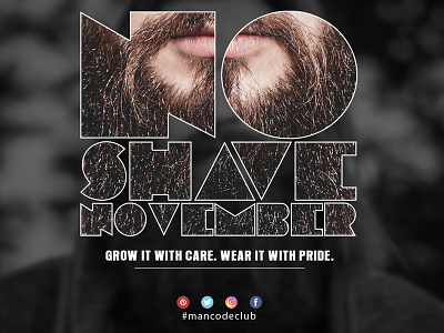 No Shave November branding design illustration logo photoshop typography vector