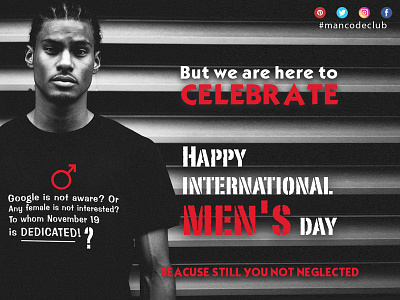 International Men's Day artist branding celebrate illustration men fashion men in black photoshop typography
