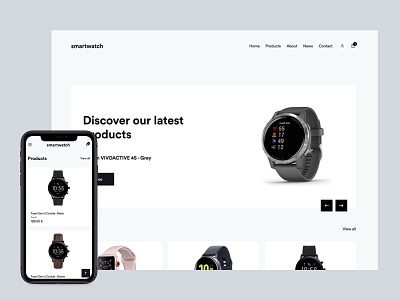 Smartwatch ecommerce branding design ecommerce minimalist online shop ui ux webapp website website concept