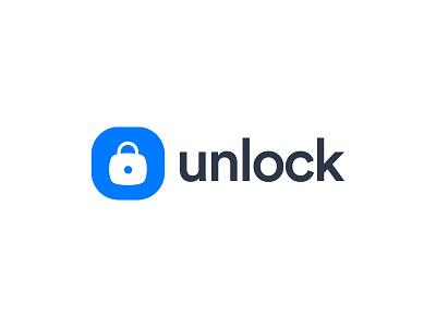 Unlock - Password manager logo design