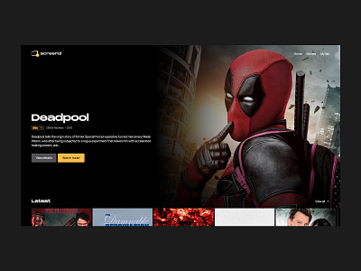 Screend - Movie streaming web app design