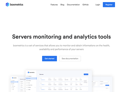 Boxmetrics - Landing page