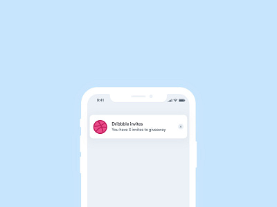 Dribbble invite ui notification