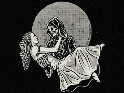 Save the last dance apparel clothing dance design illustration reaper skeleton skull t shirt tattoo