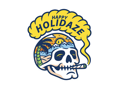 Holidaze 2d apparel branding clothing design illustration logo skull t shirt tattoo