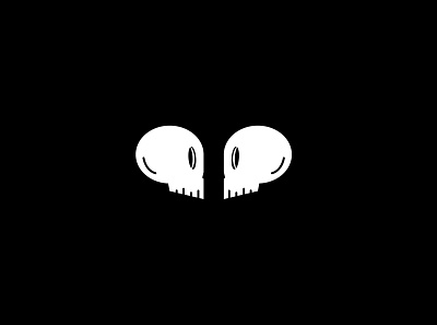 Skull Duo blackandwhite design digitalcreation digitaldesign flat graphicdesign graphics illustration illustrator minimalism minimalist simple design simple illustration skull skulls vector