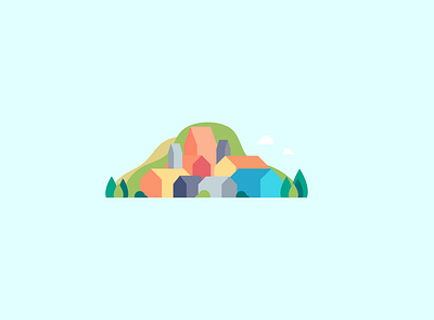 The Hills colorfull countryside design flat hills hillside illustration nature nature illustration vector