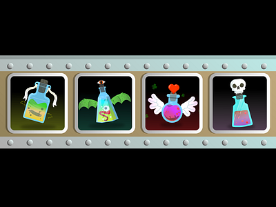 UI Potions design game halloween illustraiton potion ui vector