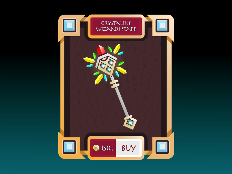 Wizards Staff shop wizard staff game ui design vector illustraiton