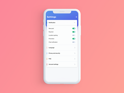 Settings - Day 007 #dailyui app branding dailyui design mobile settings sketch ui ux