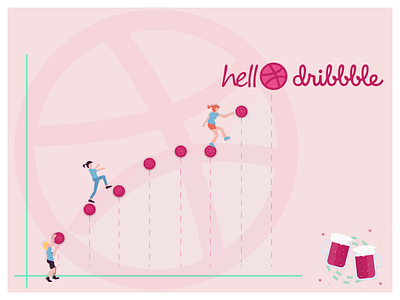 Hello Dribbble celibration dribble hello player playing team