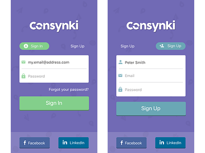 Updated authentication views (work in progress) consynki ios authentication register sign in sign up