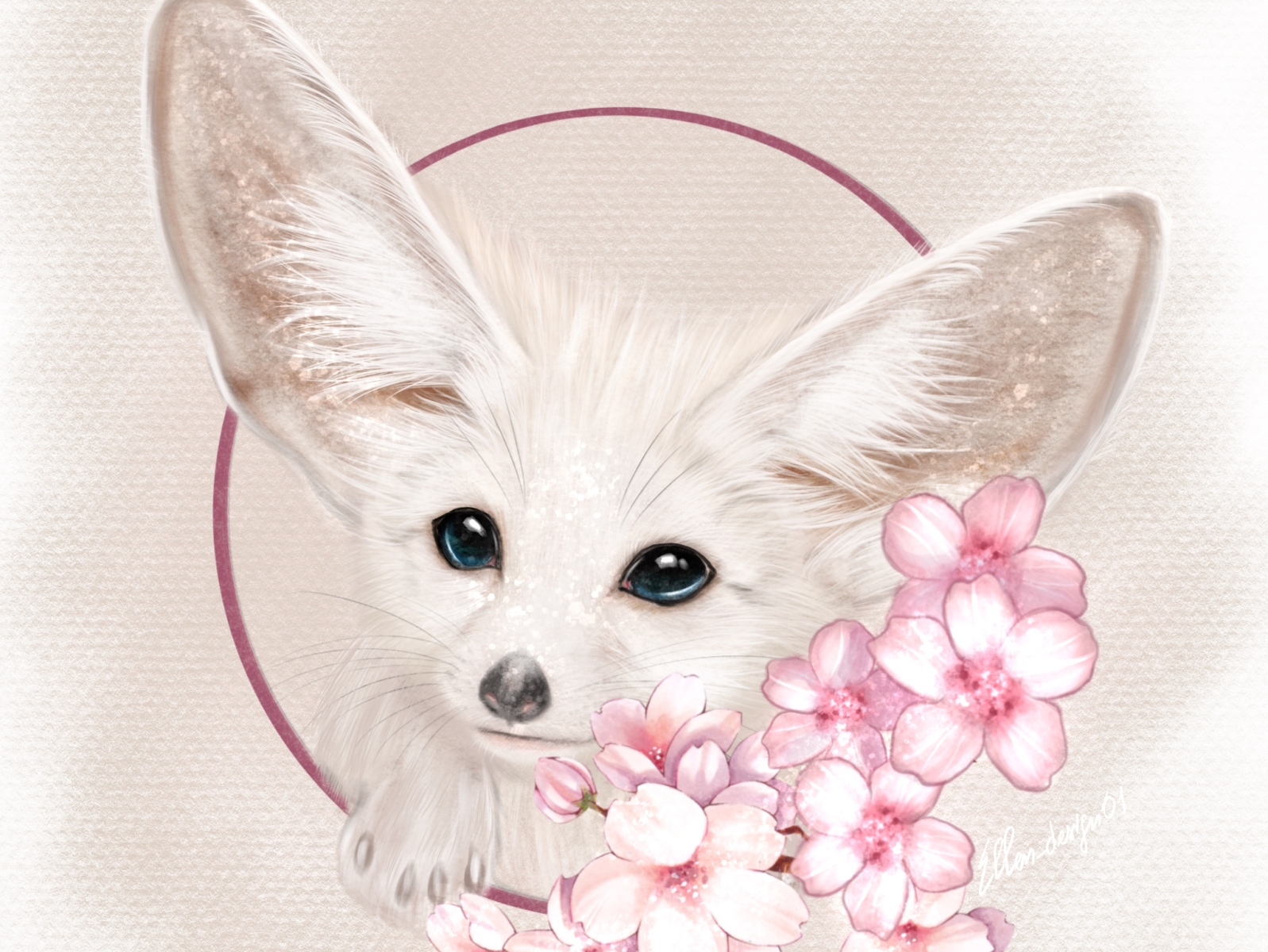 Fennec fox digital art by Elena Ani on Dribbble