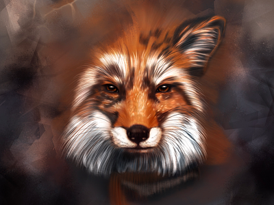 Digita fox digital art fox realism