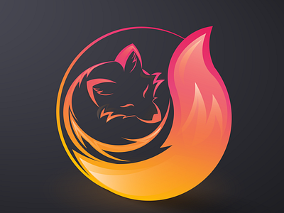 abstract fox icon design