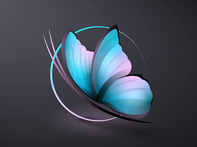 Abstract butterfly icon 2d abstract artwork design icon illustration logo