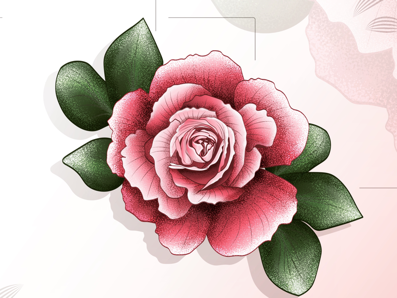 Roses floral print icon effects banner logo graphics flat 2d floral print illustration abstract vector artwork roses