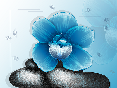 blue orchid print