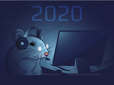 Cover for the calendar 2020 2020 artwork calendar design illustration mouse print