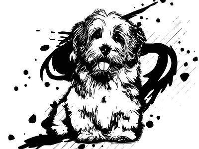 ink vector doggie 2d abstract artwork design effects flat graphics illustration logo vector