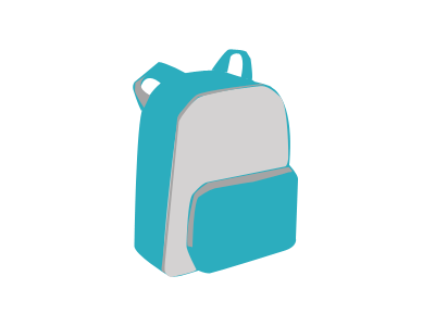 flat pack backpack bag illustration