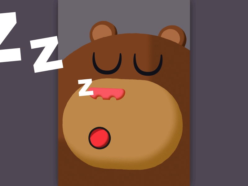 zzz sleeping aktas animated animation bear design graphic motion poster sleep sleepy soner zzz
