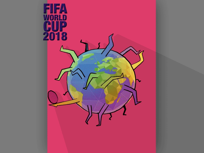 WC18 Animated poster 2018 animated poster animation cup design fifa football frame by frame motion graphic poster wc2018 world