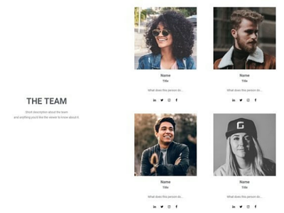Freebie: Elementor Template "The Team" elementor freebie web design