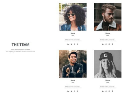 Freebie: Elementor Template "The Team"