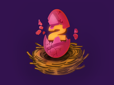 2 Dribbble Invites Awaits you! broken egg clean digital art graphic design illustration ipad pro procreate