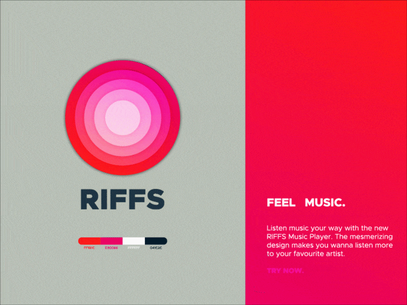 RIFFS Music Player Logo Reveal after effects animation branding clean illustrator logo logo reveal minimal app music player ui ux design