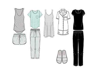 Sleepwear SS15 Range cad