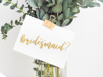 Be my Bridesmaid Gold foil card