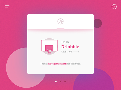 Hello Dribbble app design flat icon minimal mobile ui ux vector web